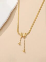Gold Plated Butterfly Pendant Necklace - Image 4
