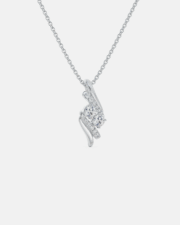 Serpentine Sparkle Diamond and White Gold Pendant Necklace