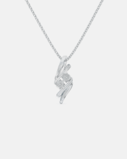 Serpentine Sparkle Diamond and White Gold Pendant Necklace - Image 2