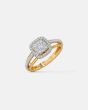 Two-Tone Gold Halo Diamond Cluster Ring - Image 3
